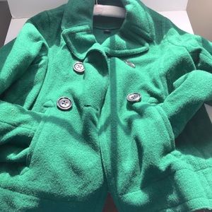 GAP WOOL PEA COAT JACKET GREEN